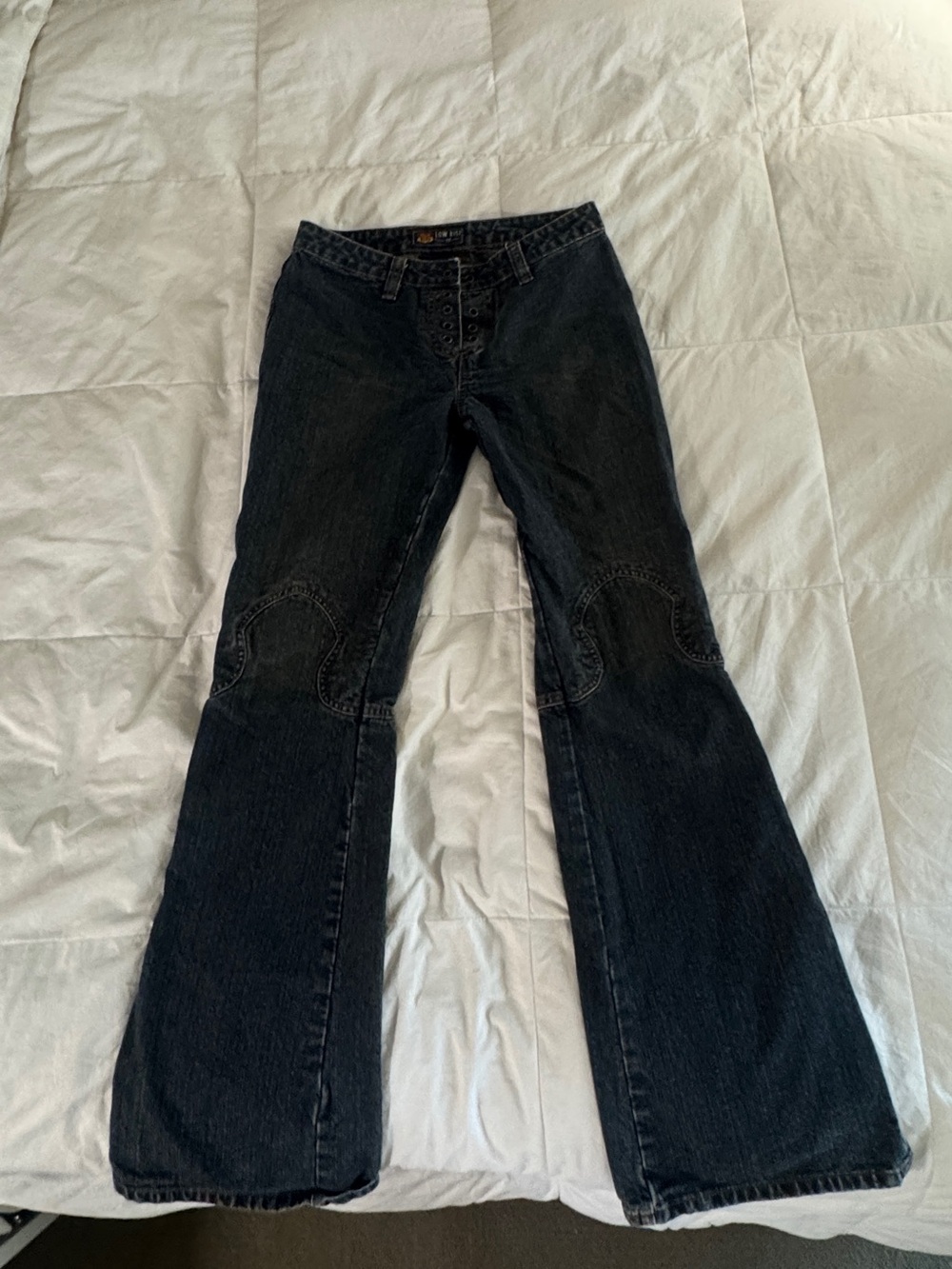 100% cotton Route 66  Flared Jeans with Button Fly